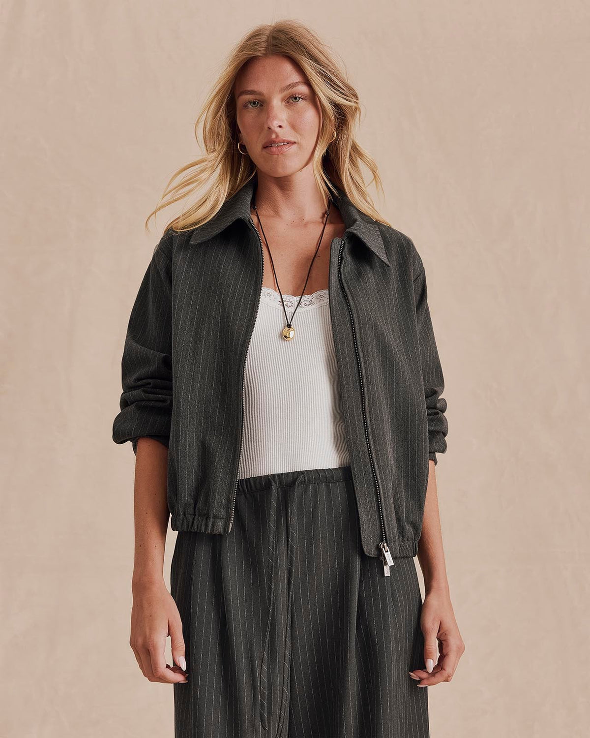 Charcoal Pinstripe