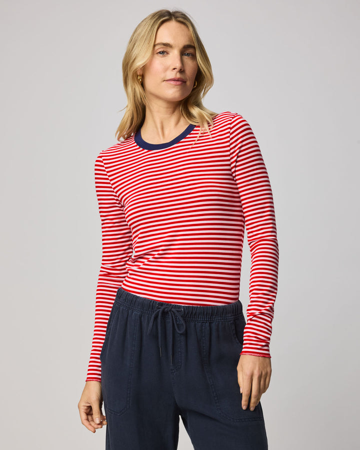 Splendid Striped Bamboo Long Sleeve Tee RF3K541