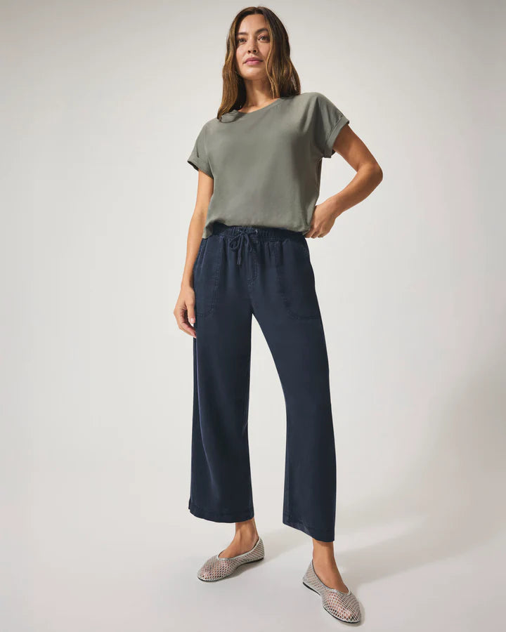 Splendid Angie Crop Wide Leg Pants Navy RS2C95RSE