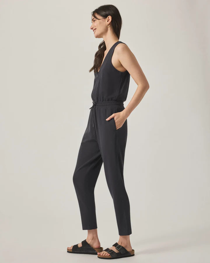 Splendid Waffle Scuba Tank Jumpsuit Lead RS5R090SE