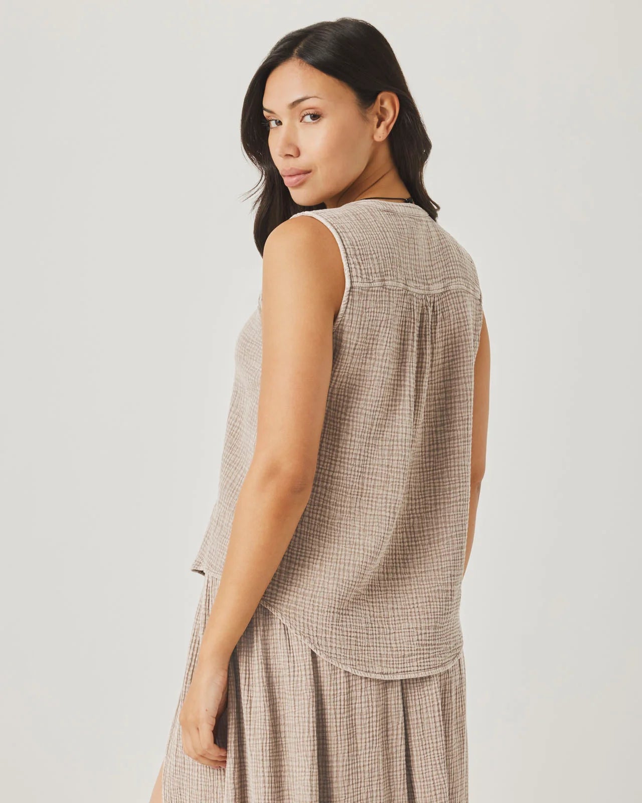 Splendid Ava Gauze Button Tank RS6W000