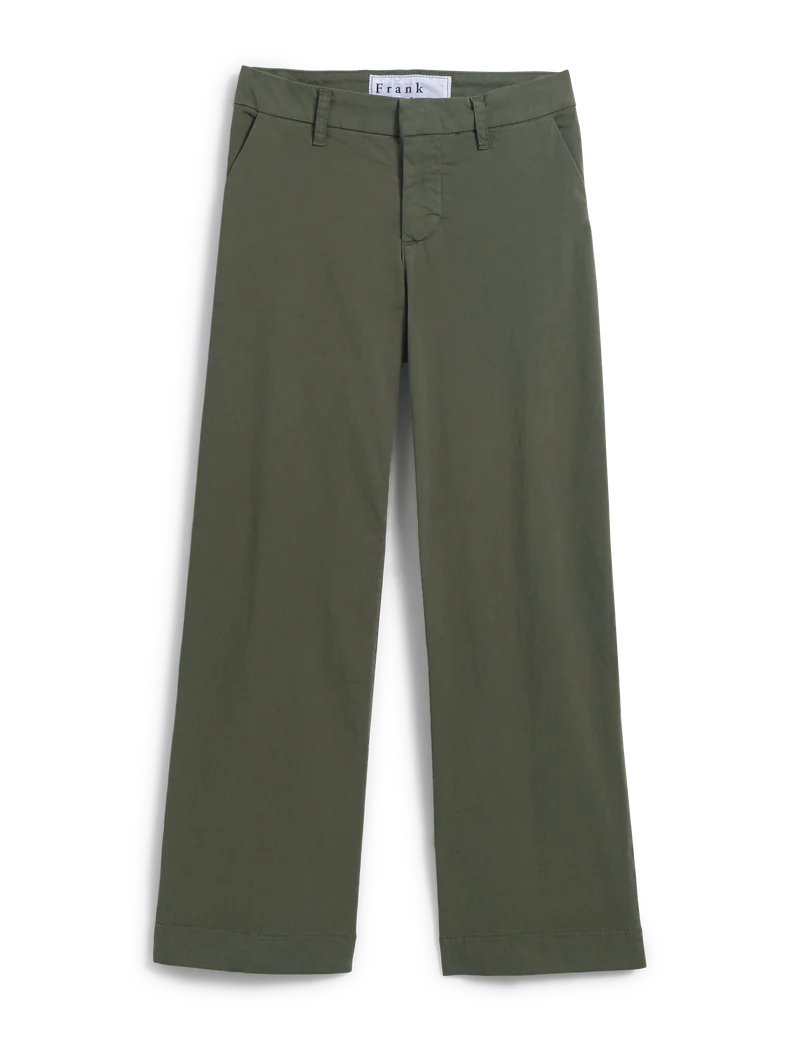 Frank & Eileen Westport Italian Wide Leg Chino Army