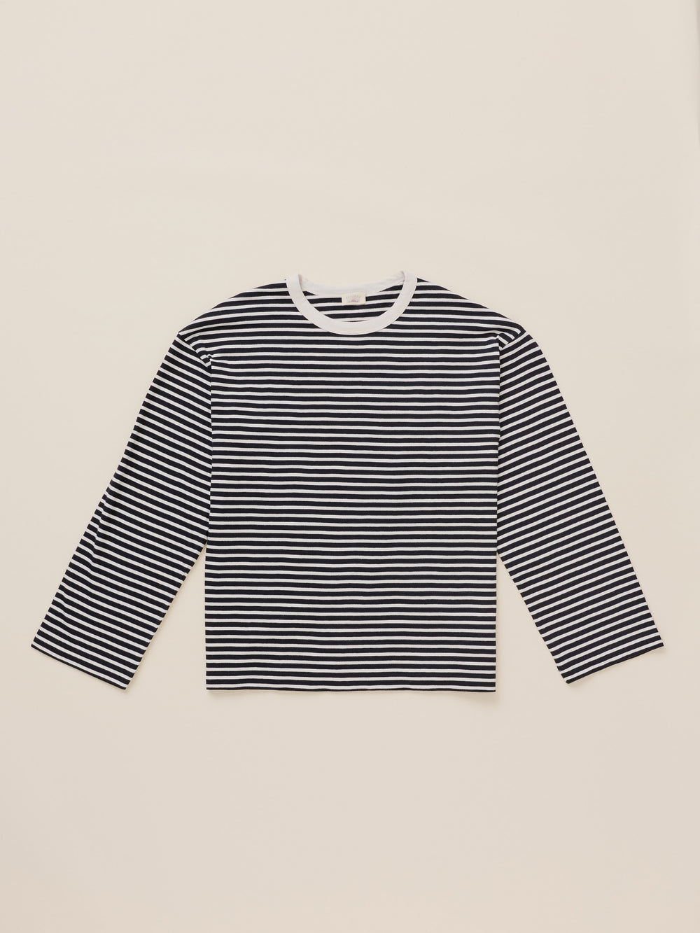 Faherty Sunwashed Long-Sleeve Retro Tee - Inkwell Stripe