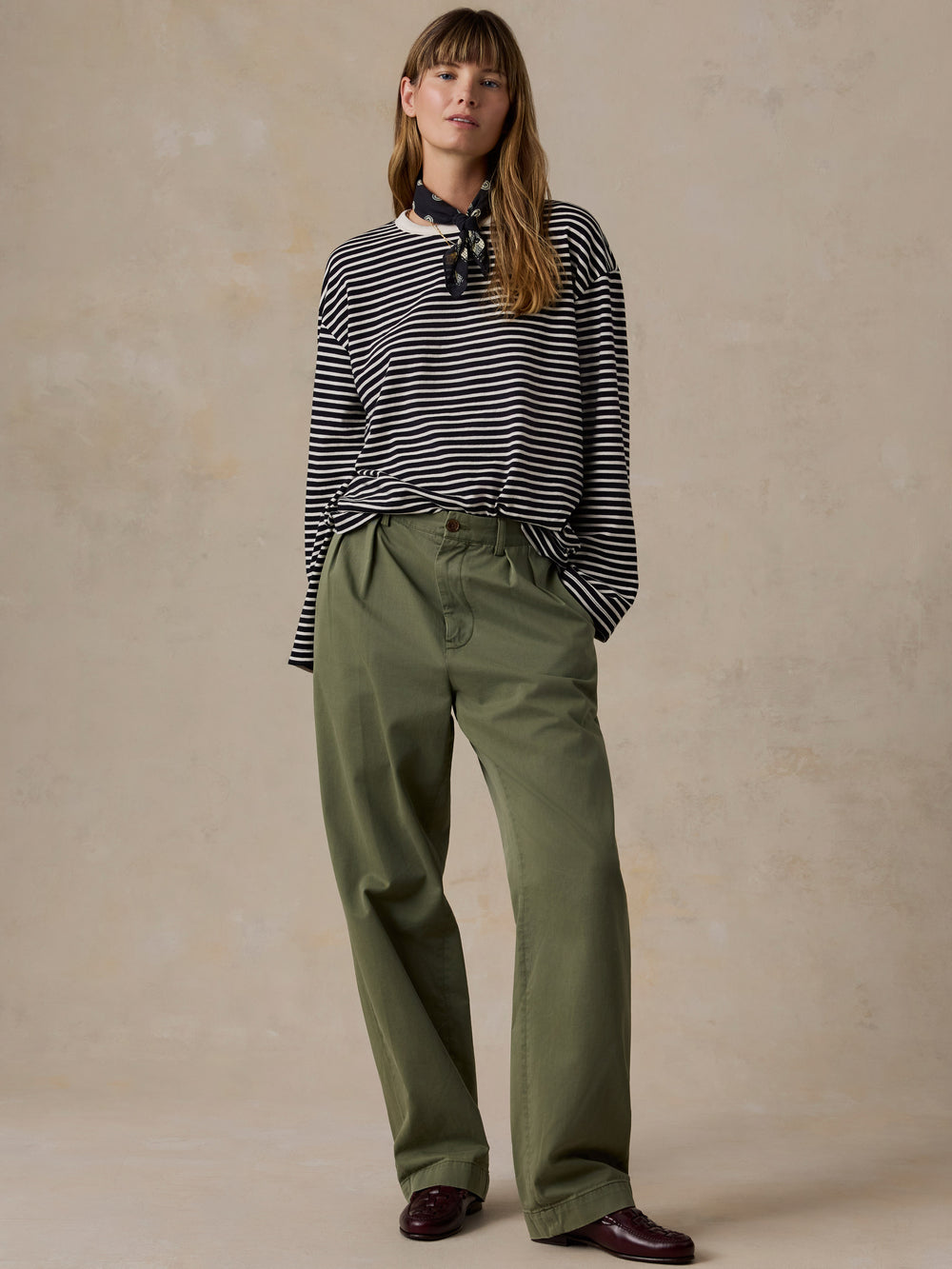 Faherty Sunwashed Long-Sleeve Retro Tee - Inkwell Stripe