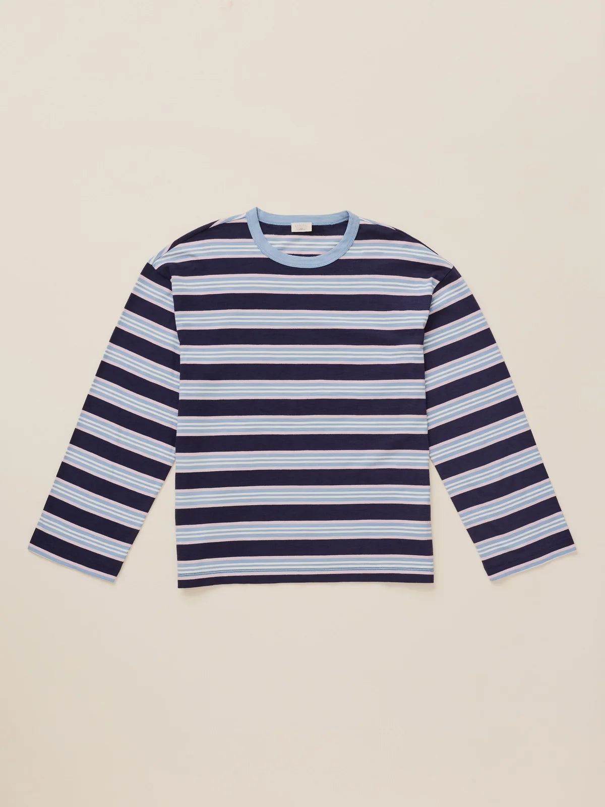 Faherty Sunwashed Long-Sleeve Retro Tee - Moonlit Tidal Stripe