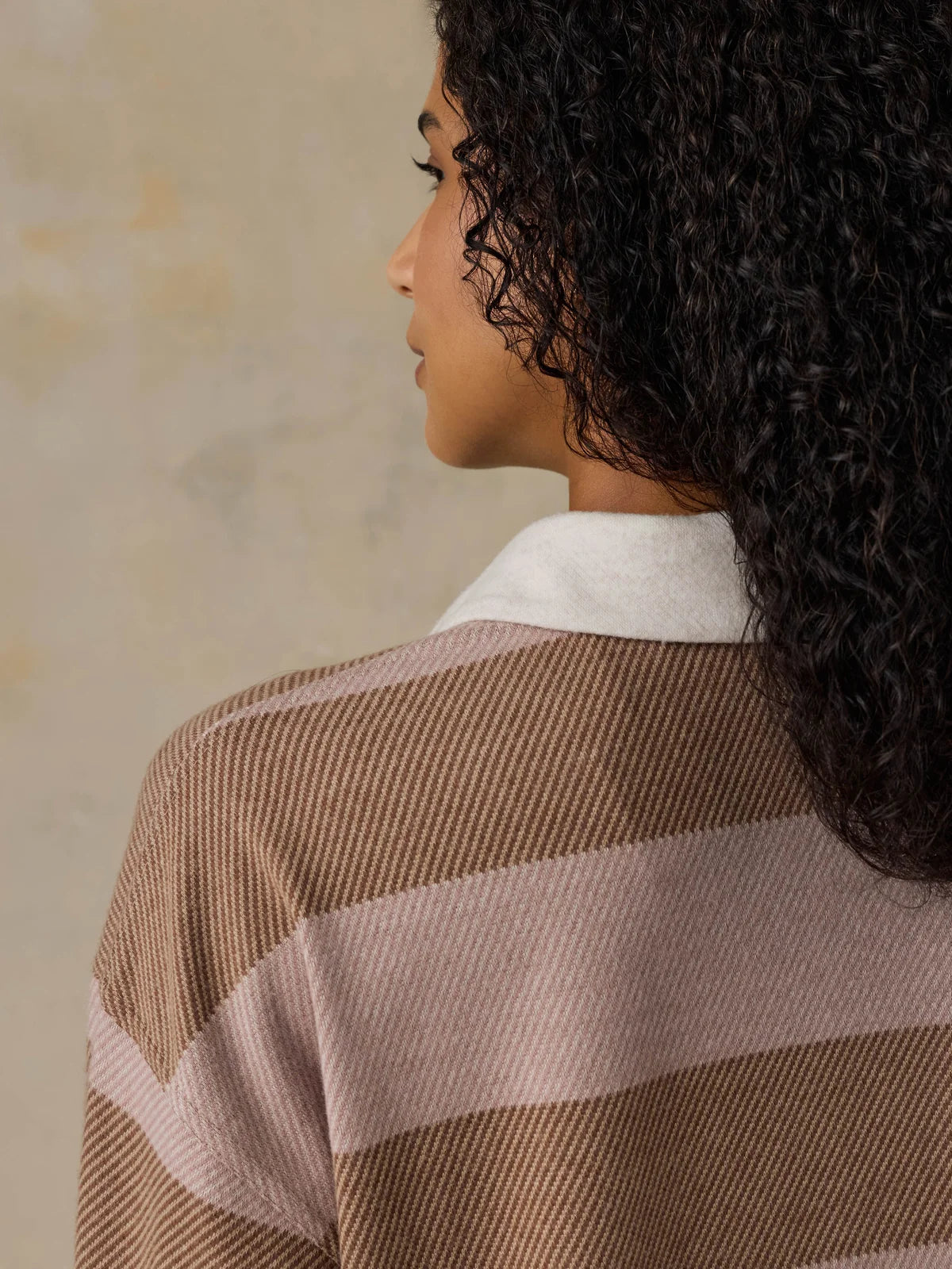 Faherty Legend Sweater Ruby Popover- Solar Sands Stripe