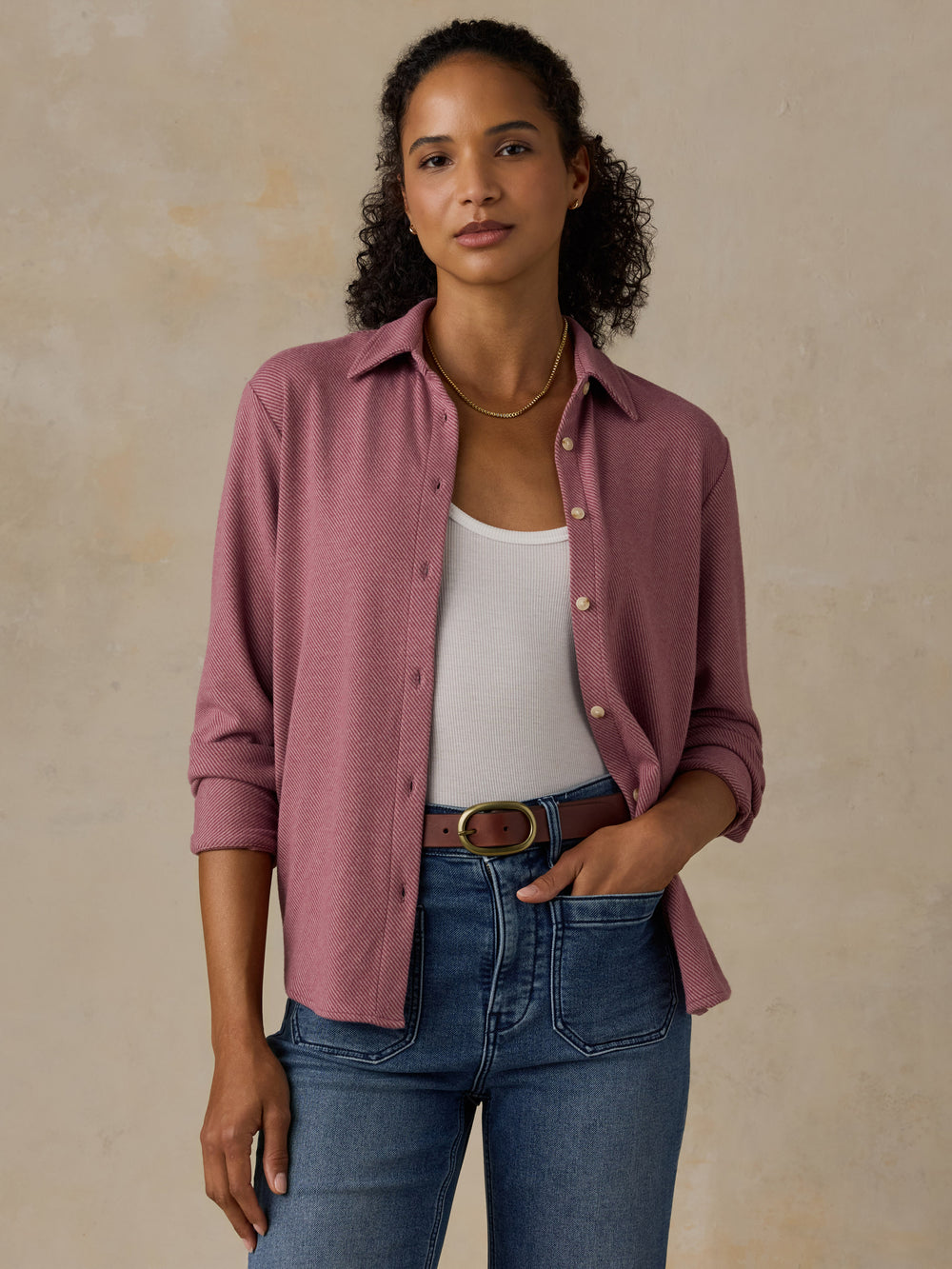Faherty Legend™ Sweater Classic Shirt - Rose Twill