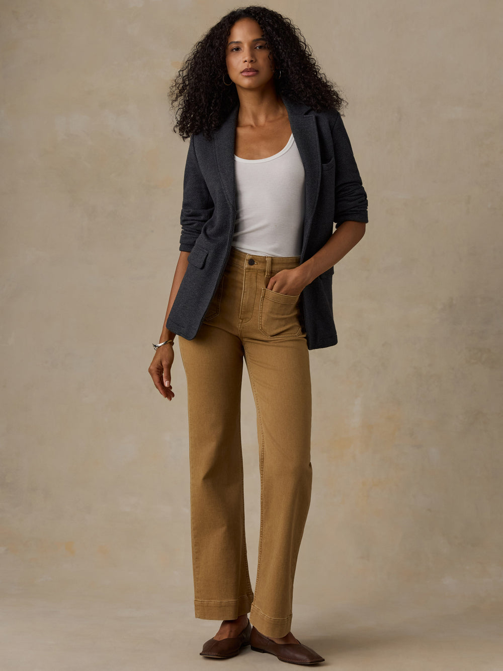 Faherty Inlet Knit Blazer - Black Sky Melange
