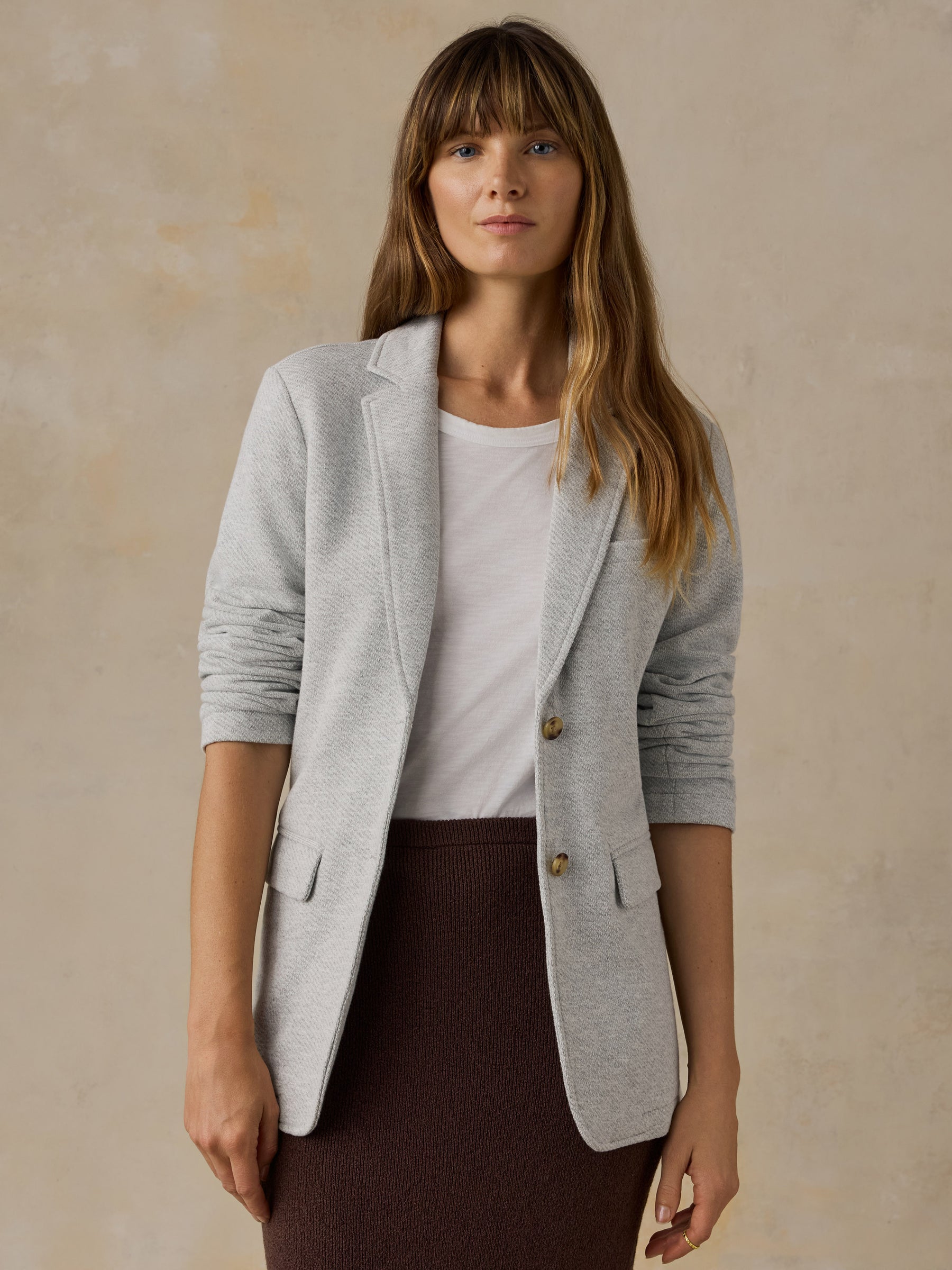 Faherty Inlet Knit Blazer - Heather Grey
