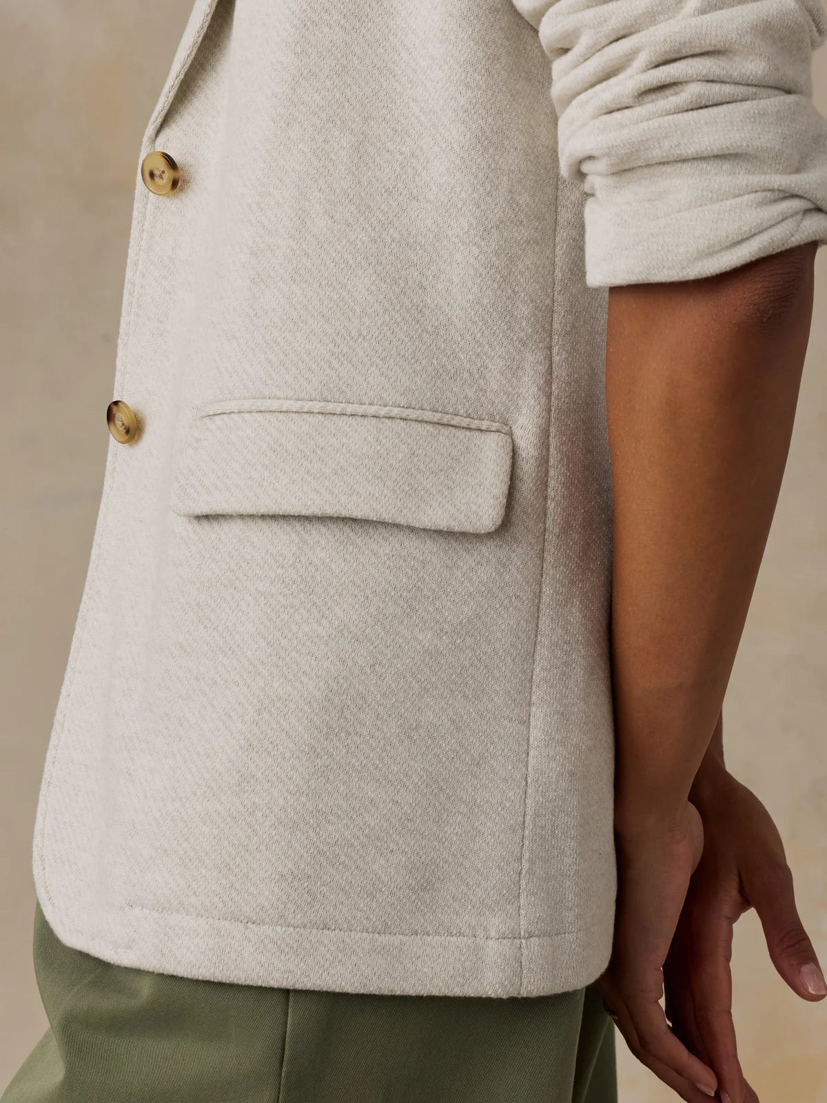 Faherty Inlet Knit Blazer - Light Oatmeal Melange