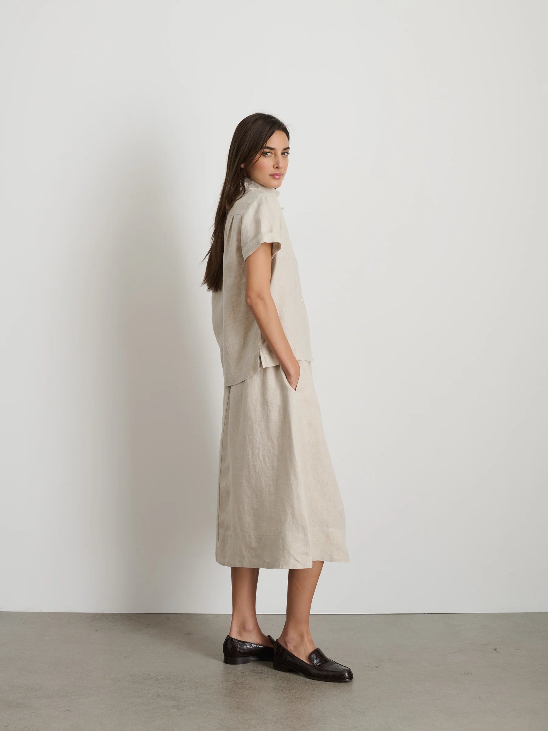 Alex Mill Maddie Standard Pull On Linen Skirt