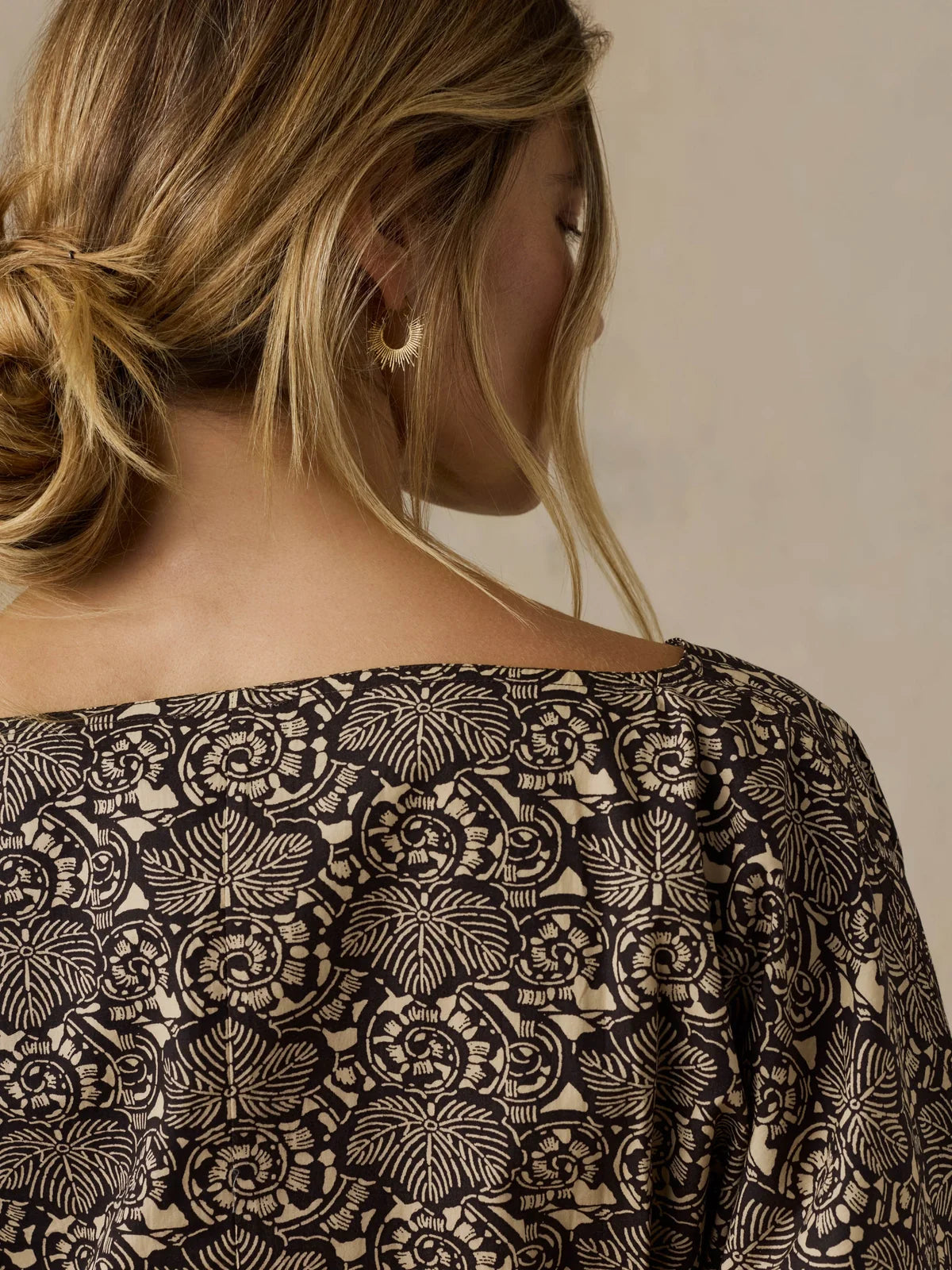 Faherty Coastal Poplin Faye Top - Night Bloom