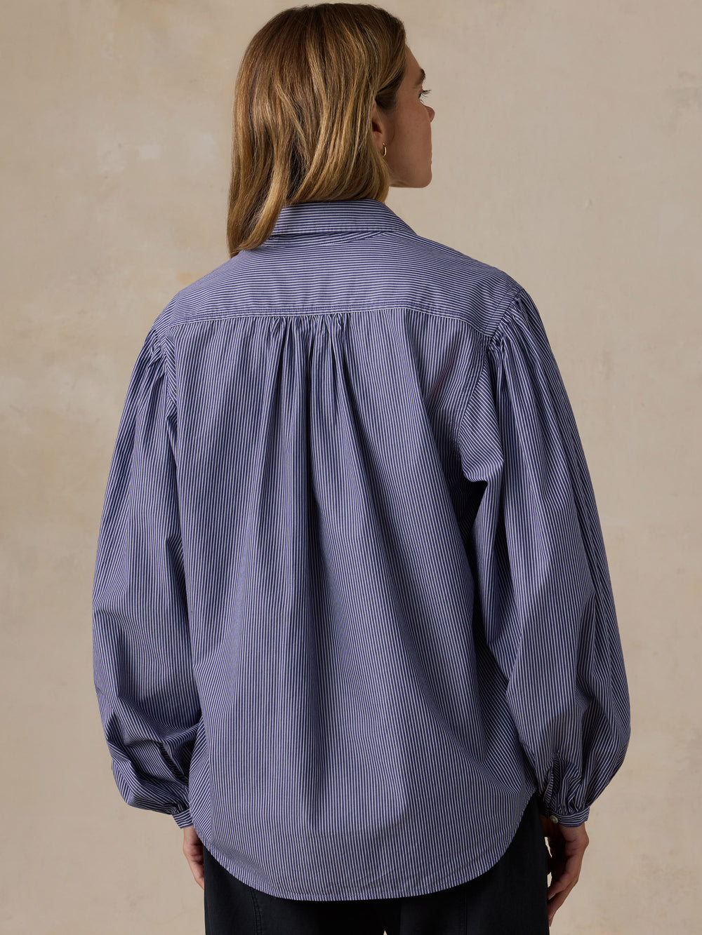 Faherty Coastal Poplin Suki Blouse - Sailor Ink Stripe