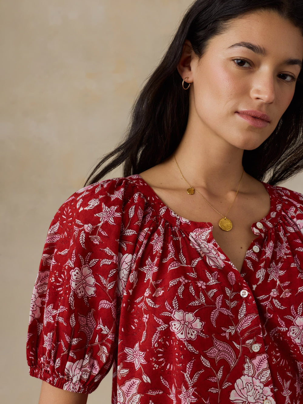 Faherty Voile Lettie Top - Garden Whispers