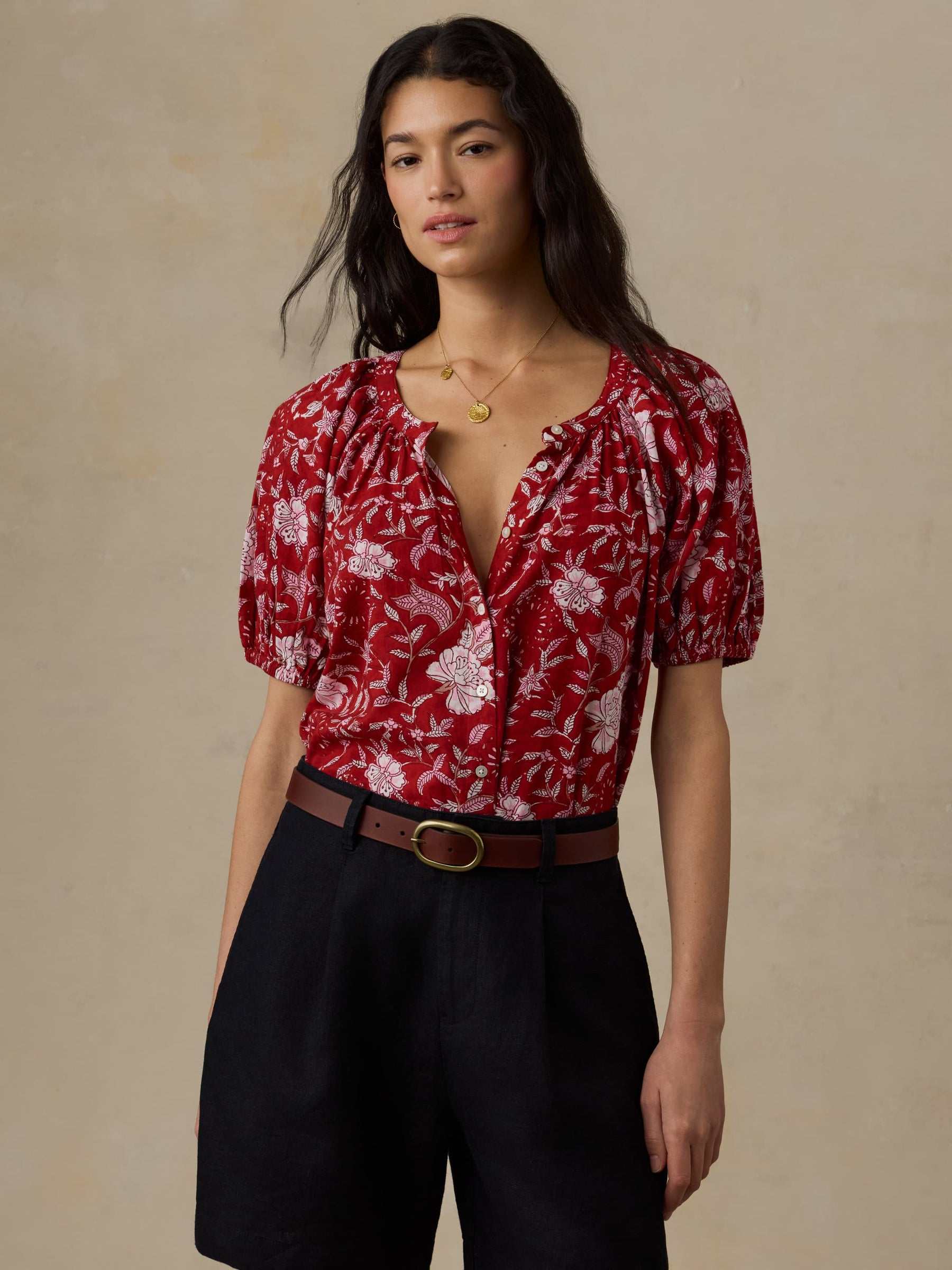 Faherty Voile Lettie Top - Garden Whispers