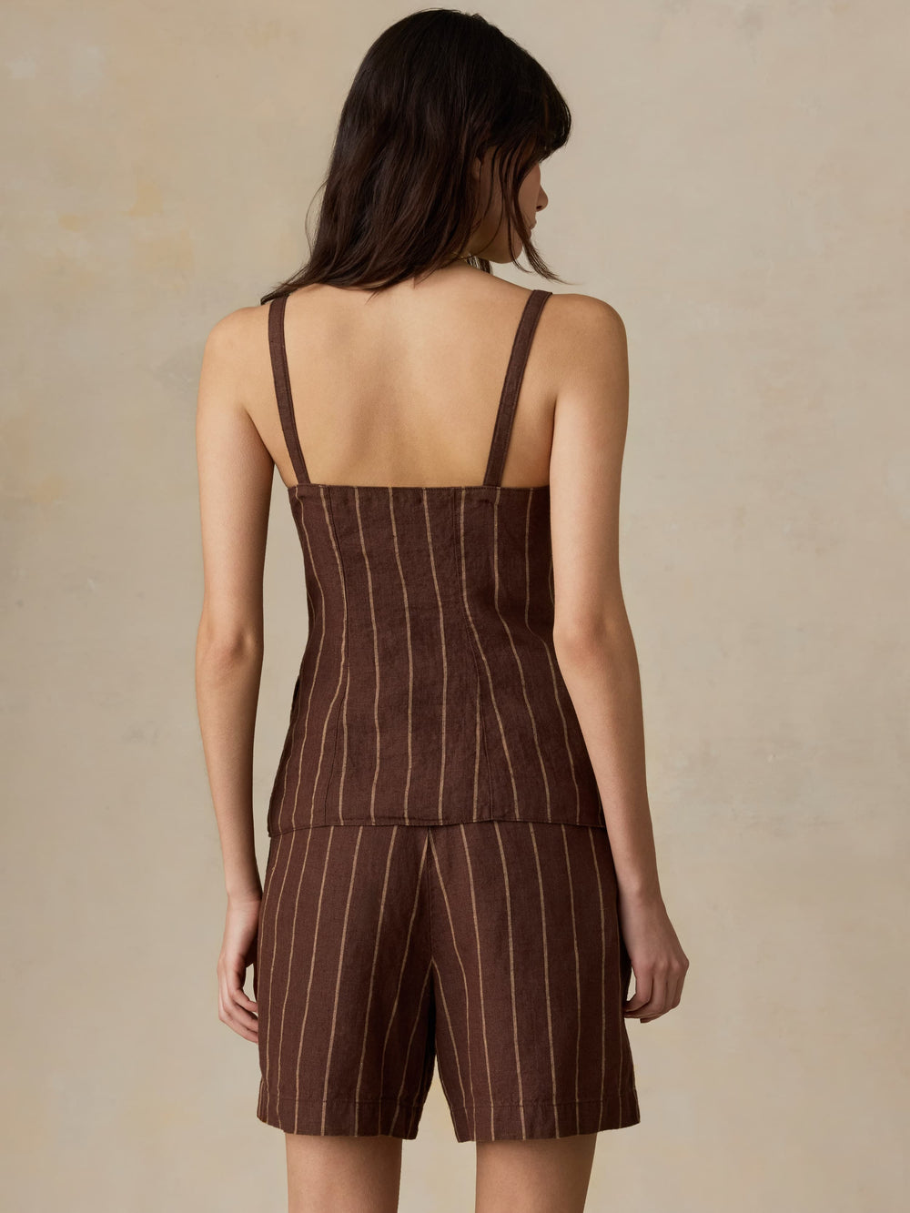 Faherty Sun Strider Linen Milo Vest - Harbor Line Stripe