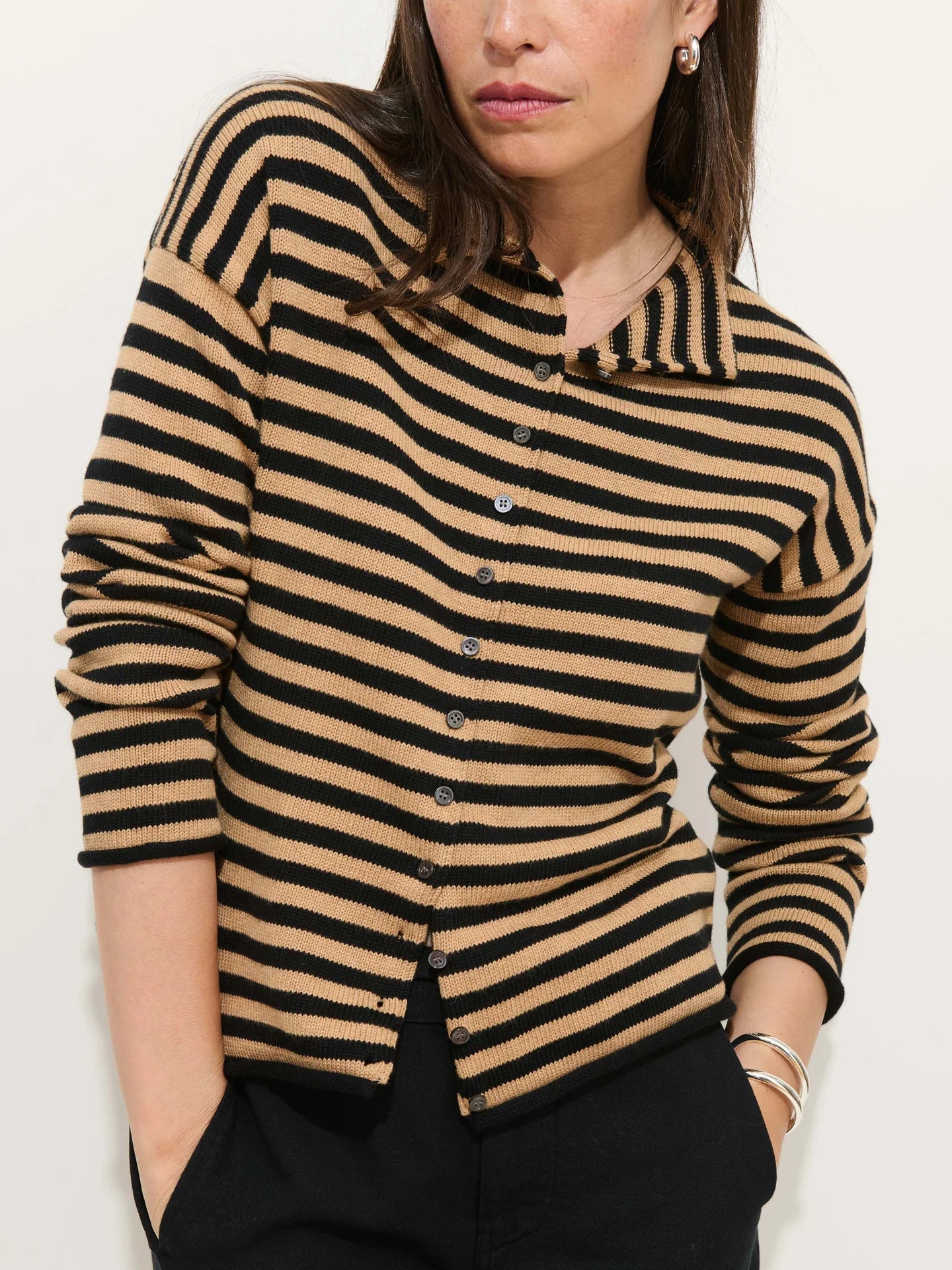 Alex Mill Taylor Striped Cardigan in Cotton Cashmere
