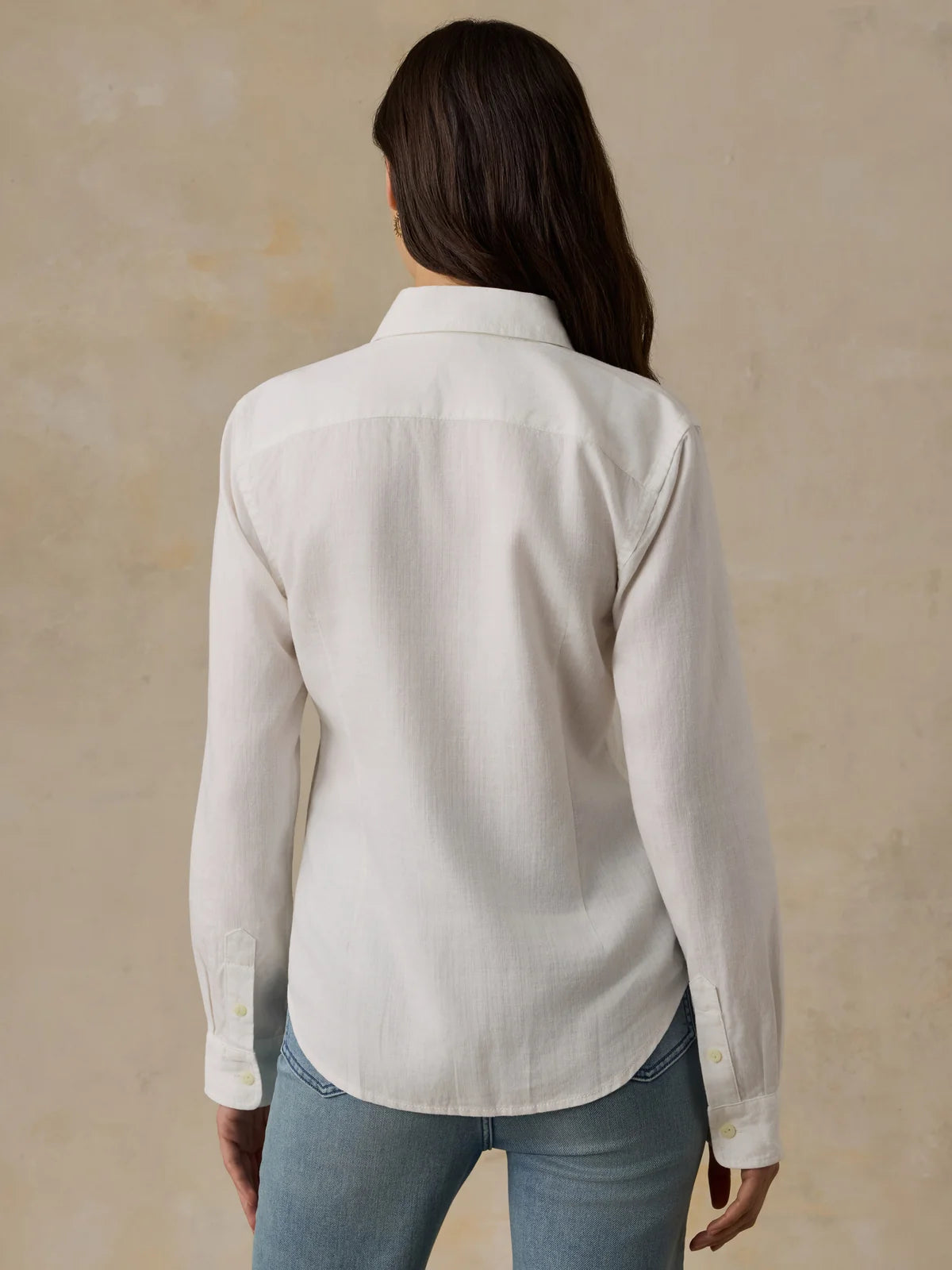 Faherty Tride & True Chambray Classic Shirt- White