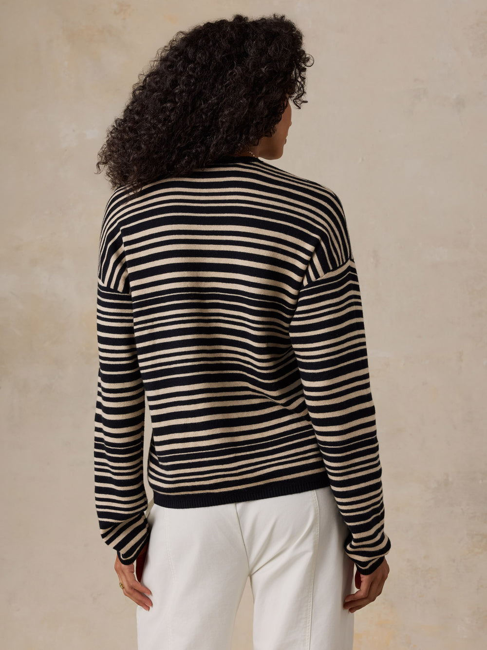 Faherty Throwback Studio Crew - Coastal Coal Stripe