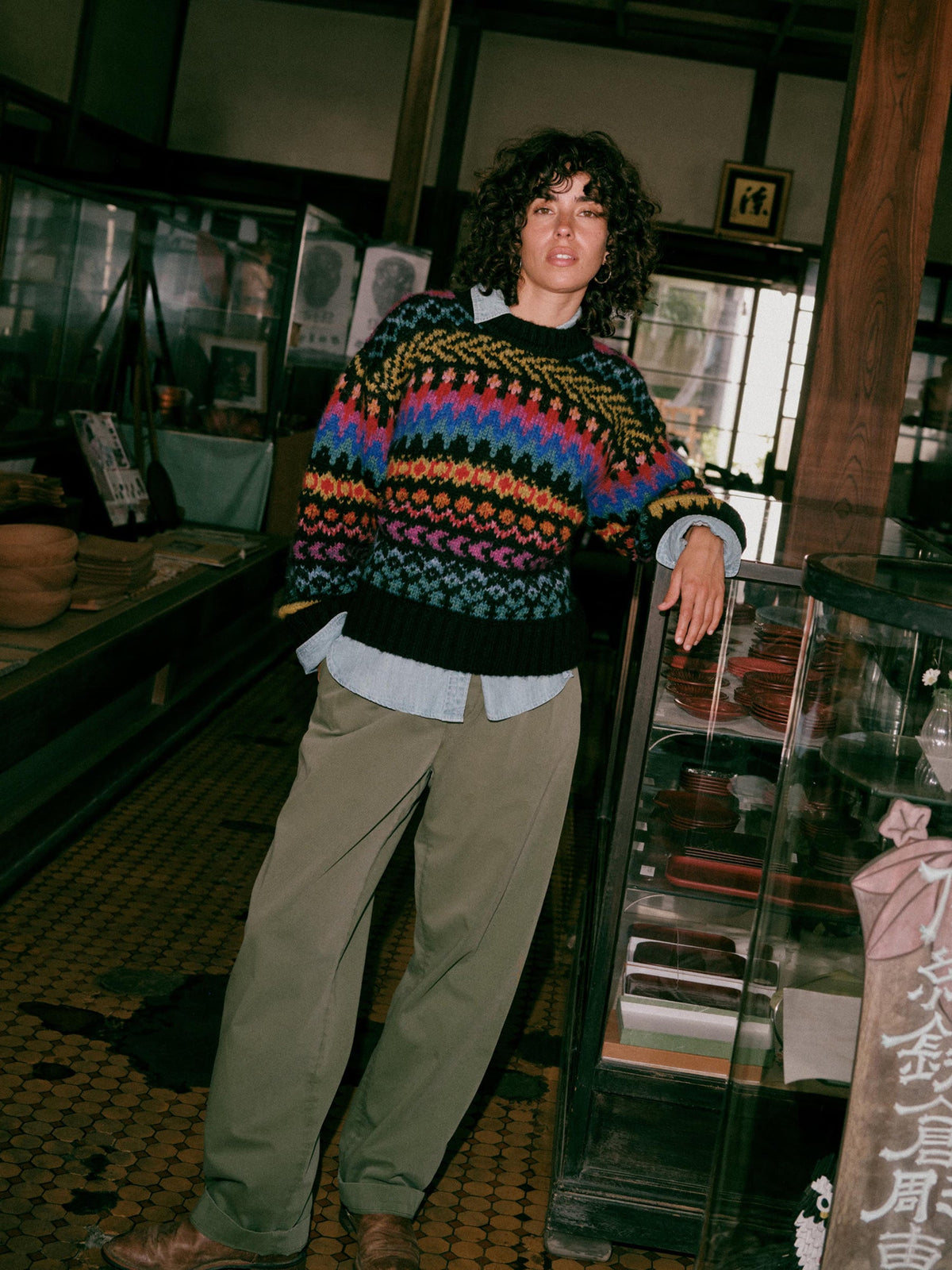 Faherty Après Alpaca Midnight Bay Crew - Harbor Lights Fairisle