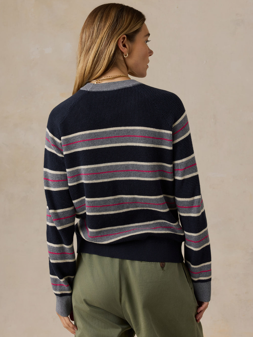 Faherty Throwback Crew - Navy Shadow Lines