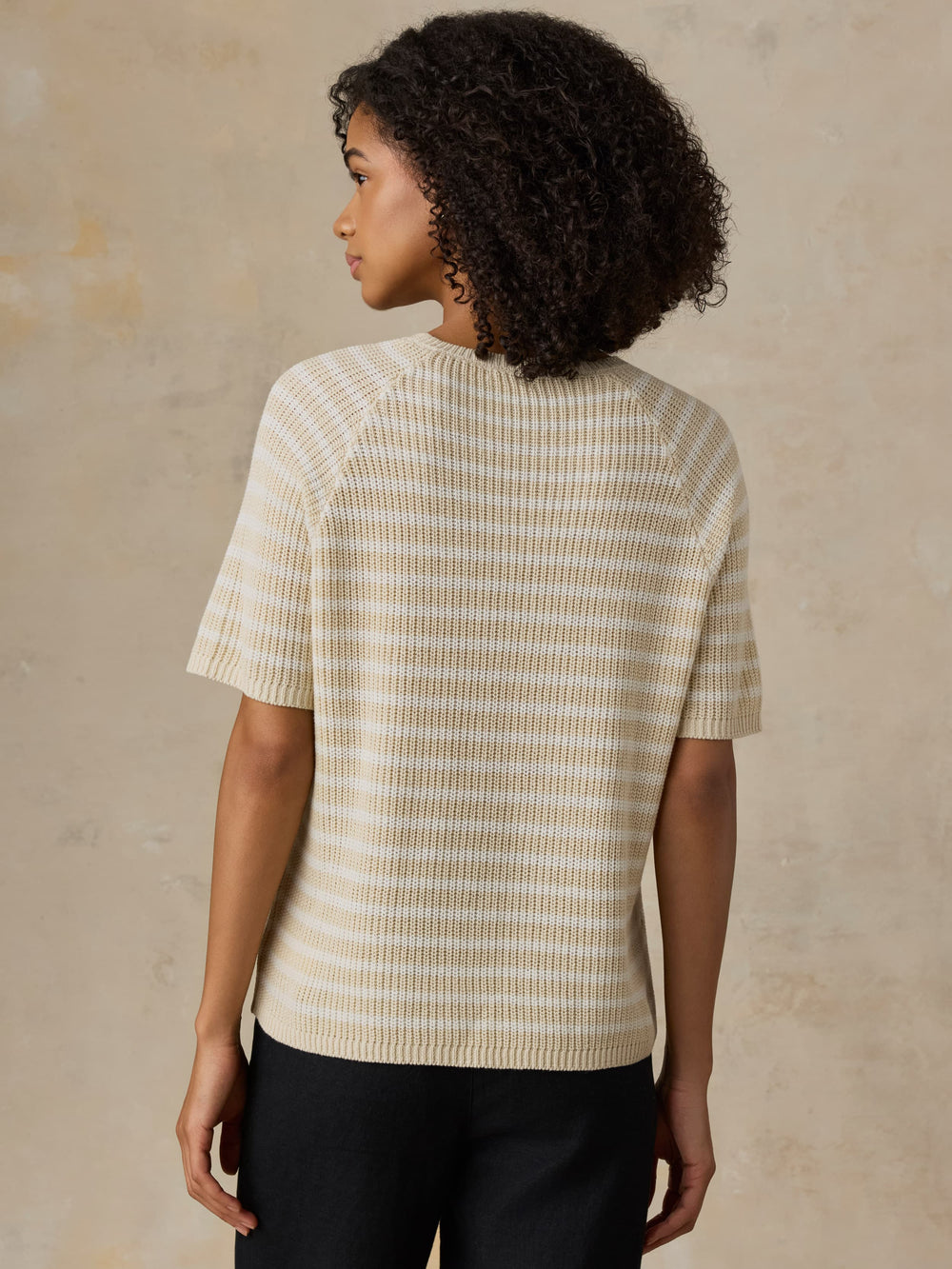 Faherty Miramar Linen Tee - Sand Lines