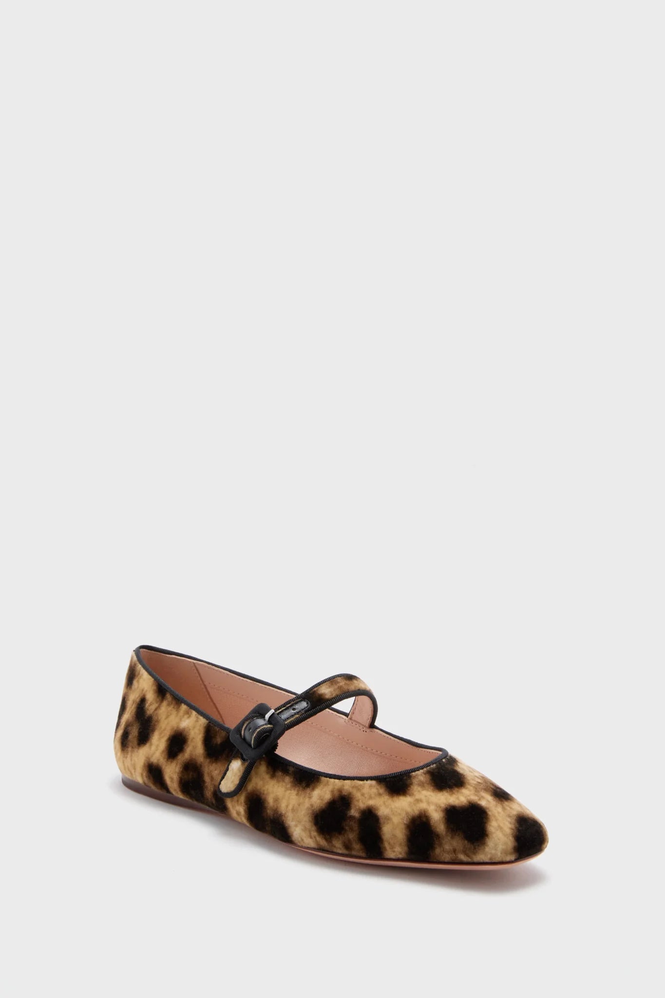 Loeffler Randall Ginger Leopard Velvet Mary Jane Flat