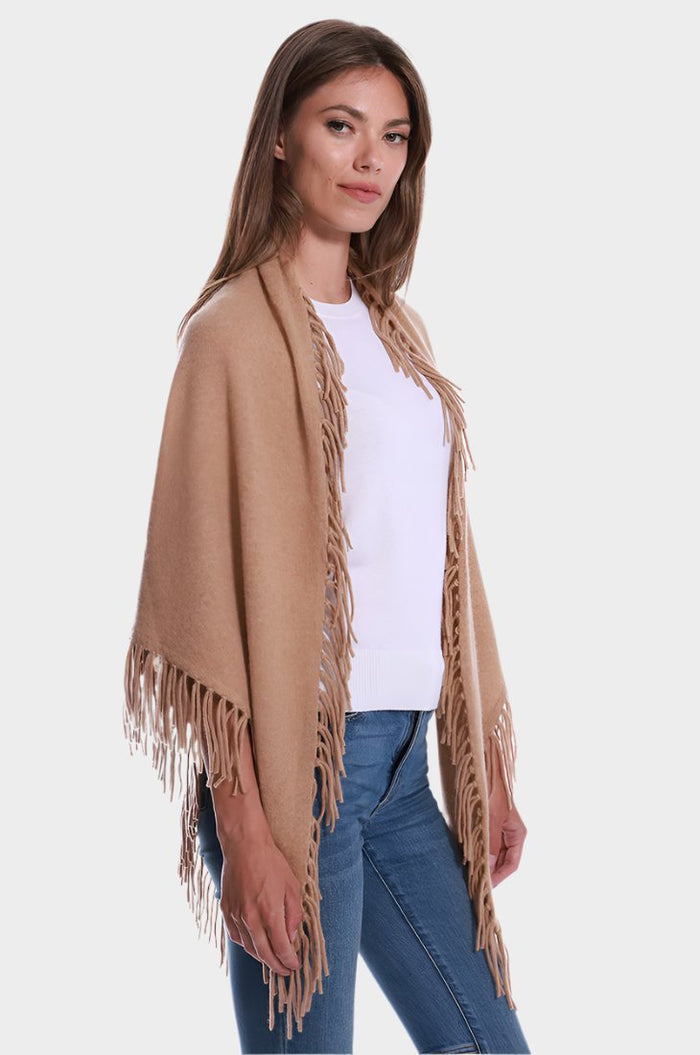 Minnie Rose Cashmere Fringe Shawl YR0780