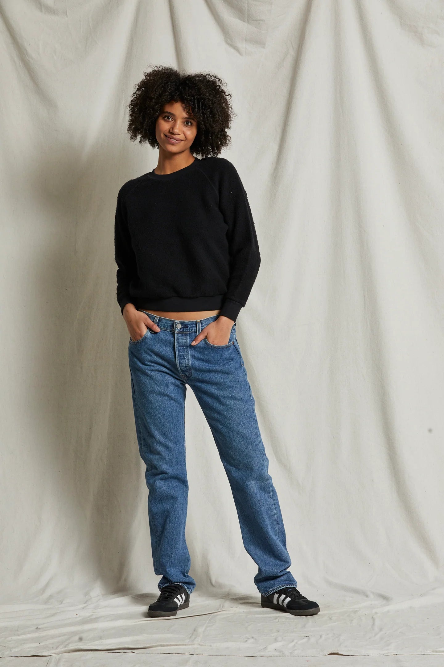 Perfect White Tee Ziggy Inside Out Cotton Fleece Bracelet Sleeve Shrunken Crew