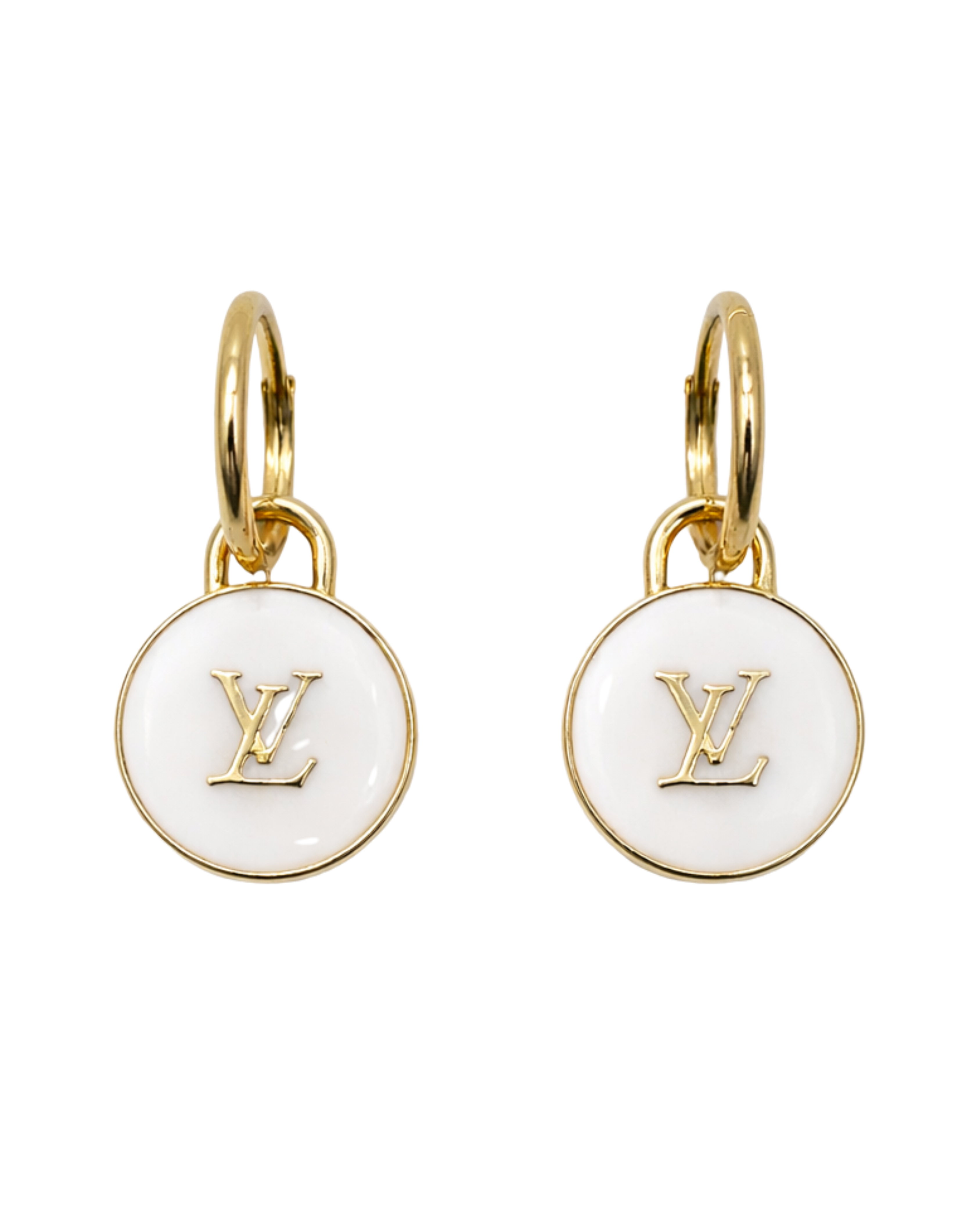 Luxury Upcycled "LV" 14K Gold Filled Hoop Earrings 1301