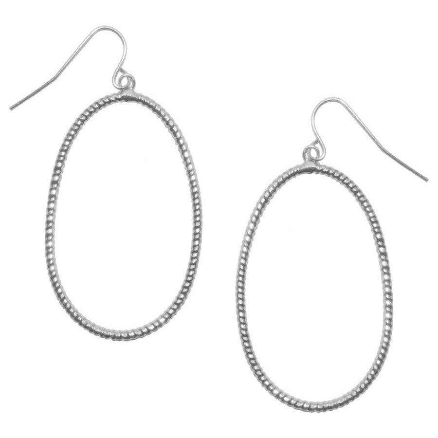 Karine Sultan Oval Dangle Silver Earrings