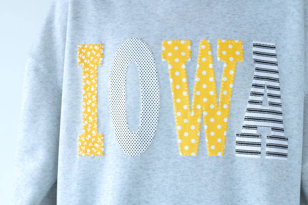 H. Flynn Patchwork Iowa Hawkeyes Mockneck