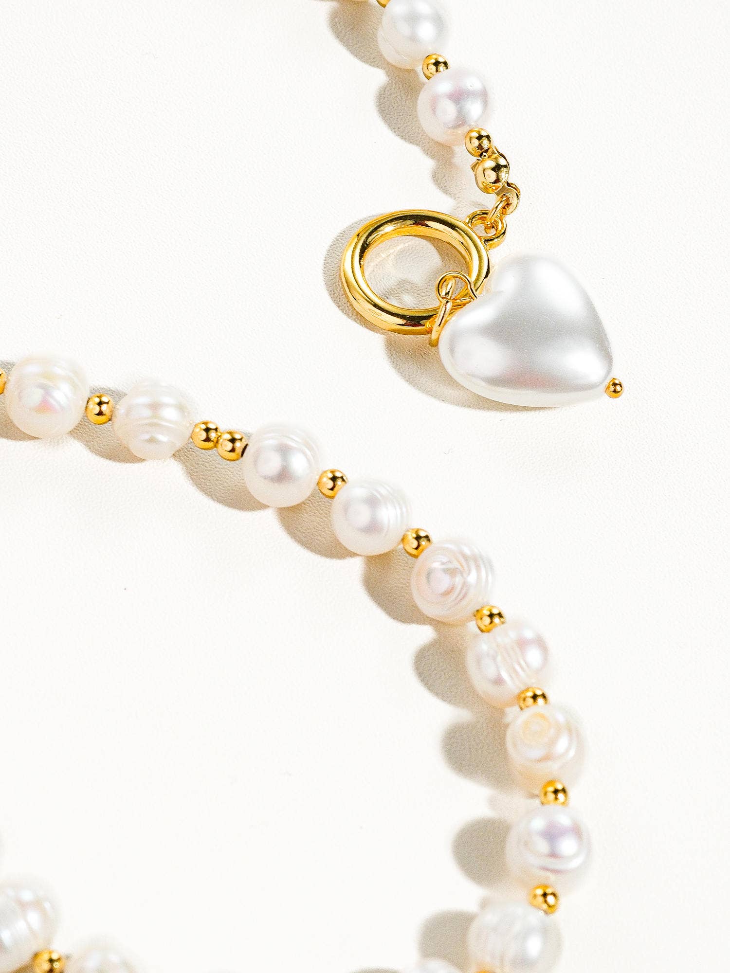 Flanerie Wren Vintage Natural Pearl Heart Necklace