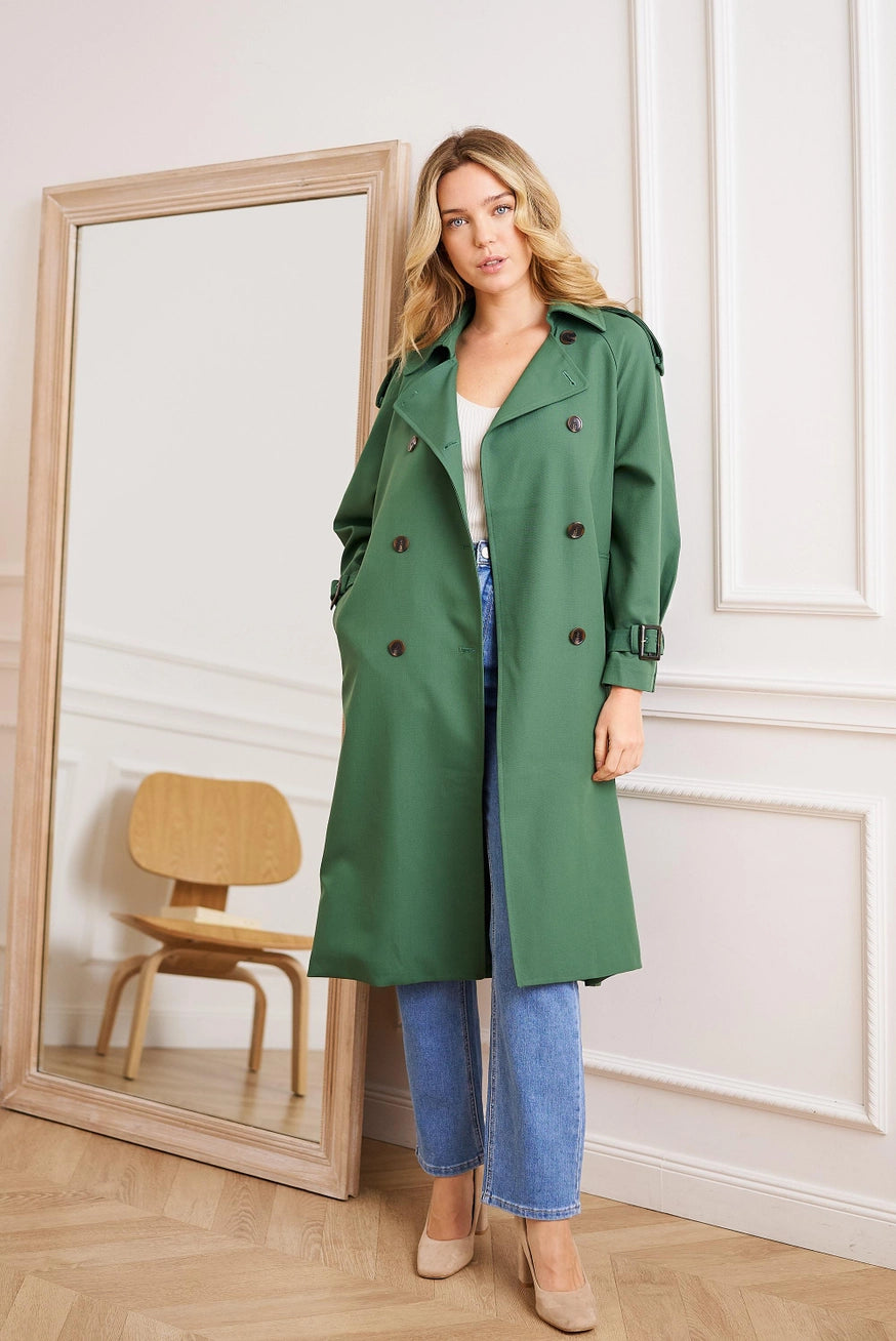 European Collection Belted Trench Coat