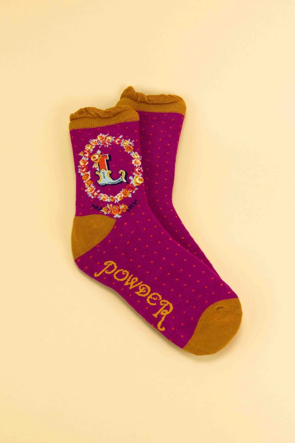 Powder Monogram Socks