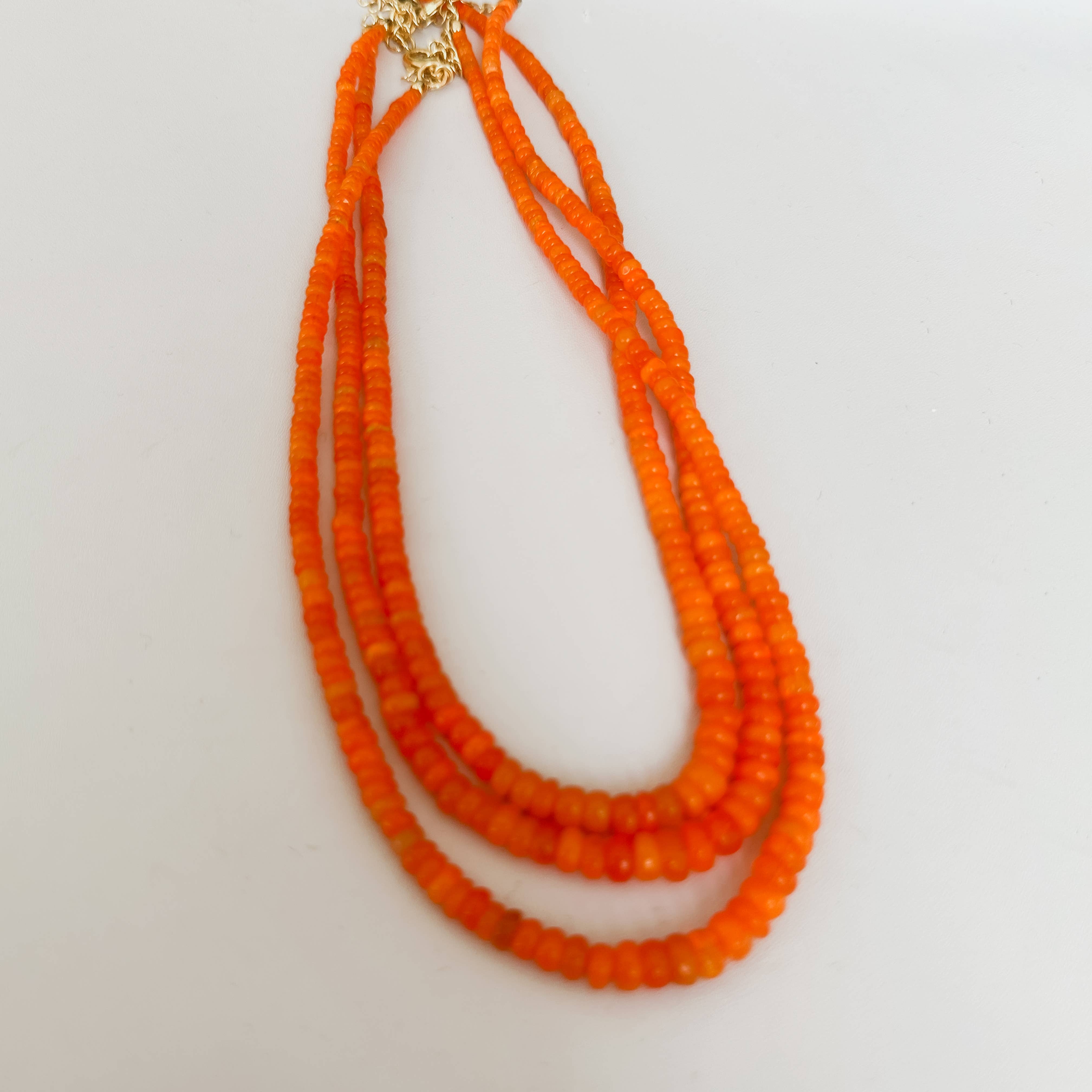 Anokhi Green Bright Neon Orange Opal Necklace NKB15