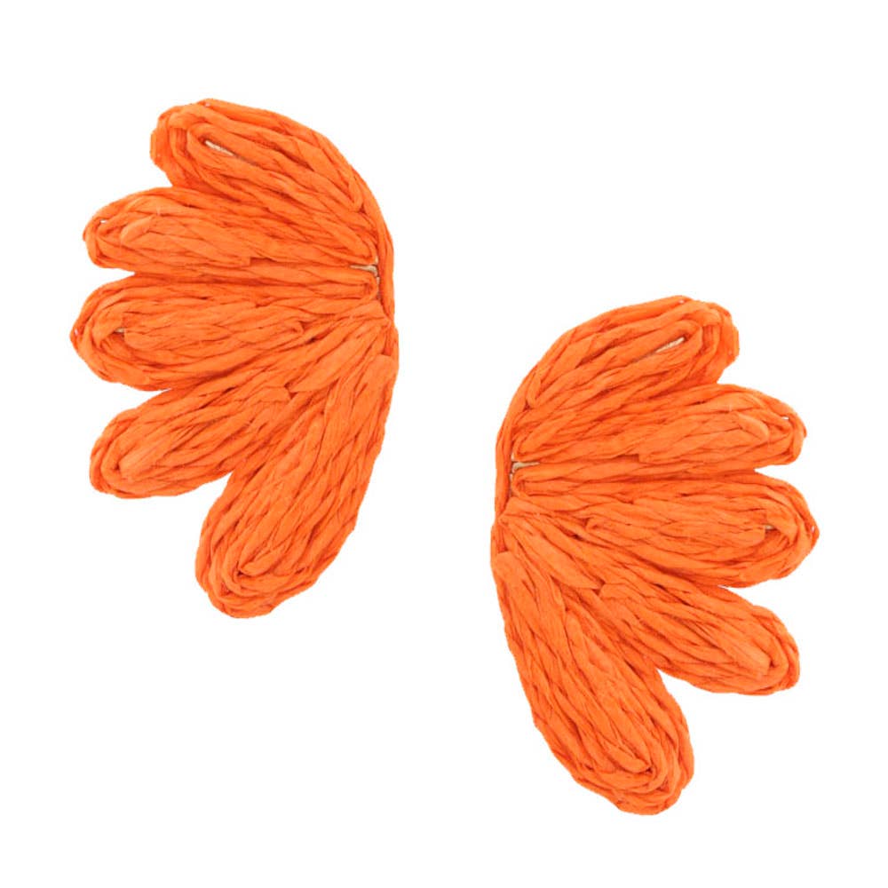 Thames Dyed Raffia Flower Earring 83E-2133