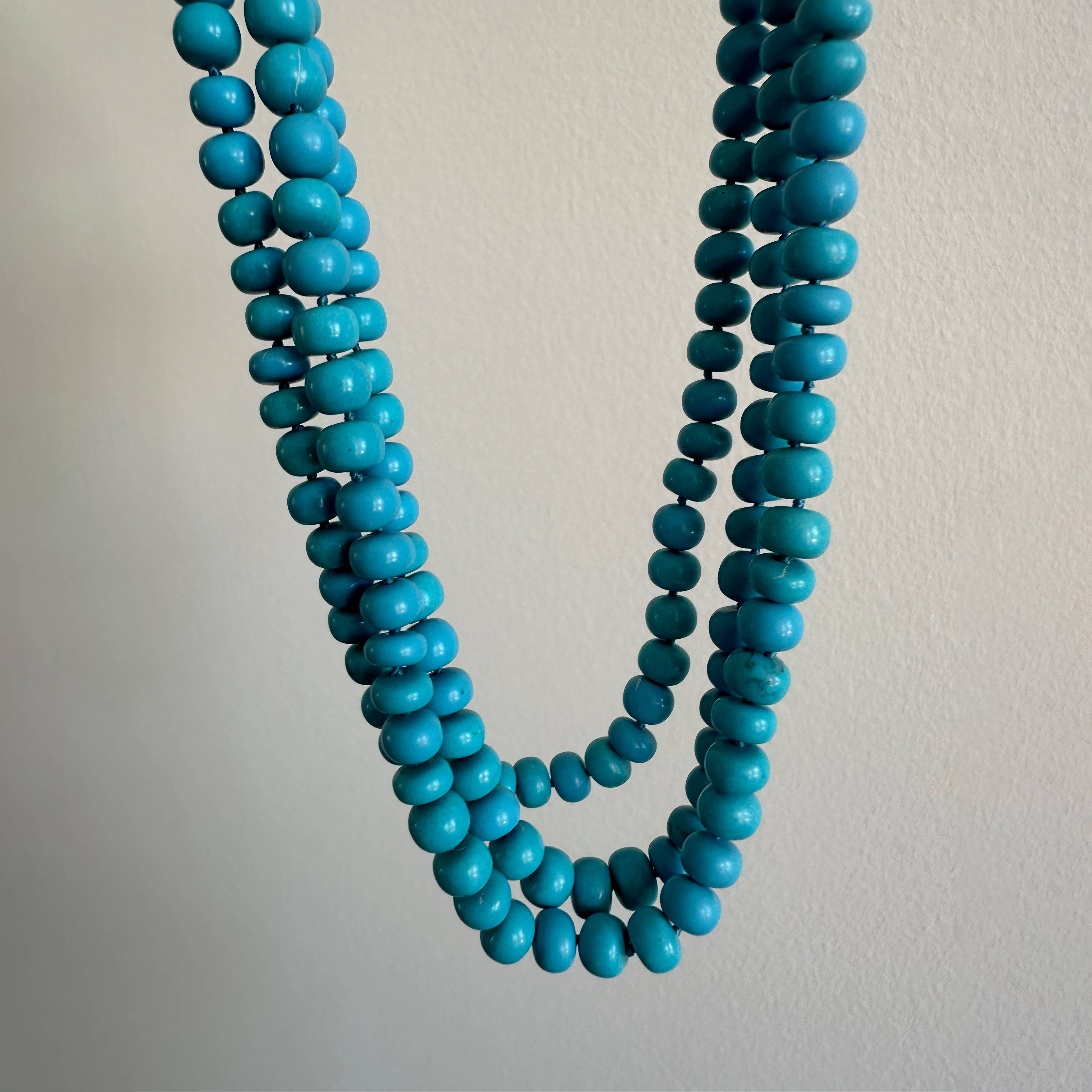 Anokhi Green Blue Turquoise Howlite Necklace | Knotted Bead Extender NKK04