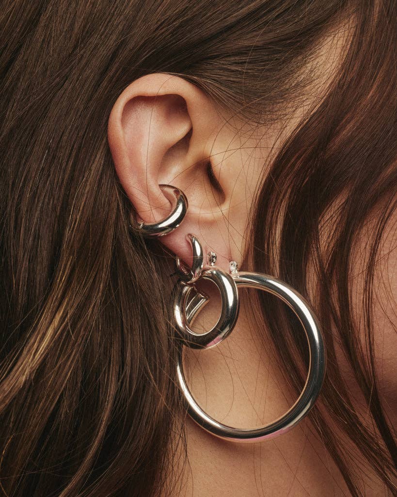 Luv AJ Baby Amalfi Tube Hoops- Silver