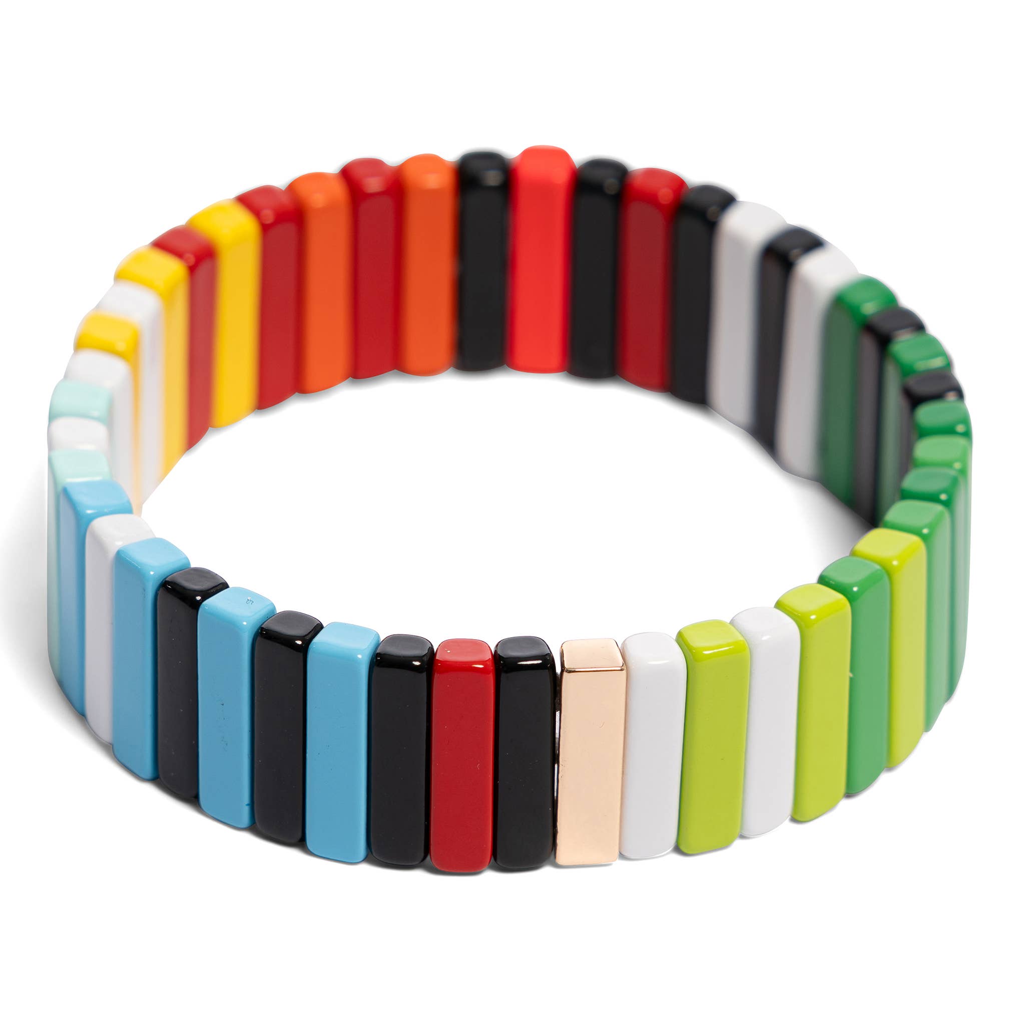 Malibu Sugar London Stripe Colorful Tile Bracelet