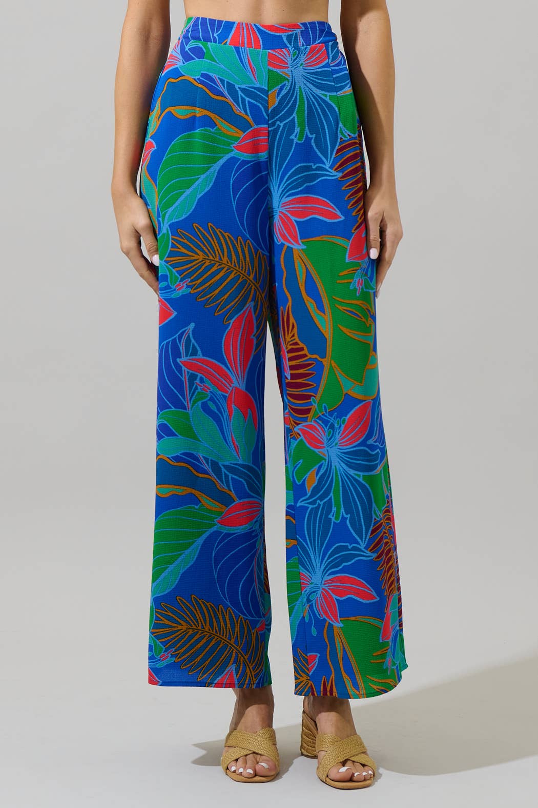 Sugarlips Malton Tropical Elena Floral Wide Leg Pants