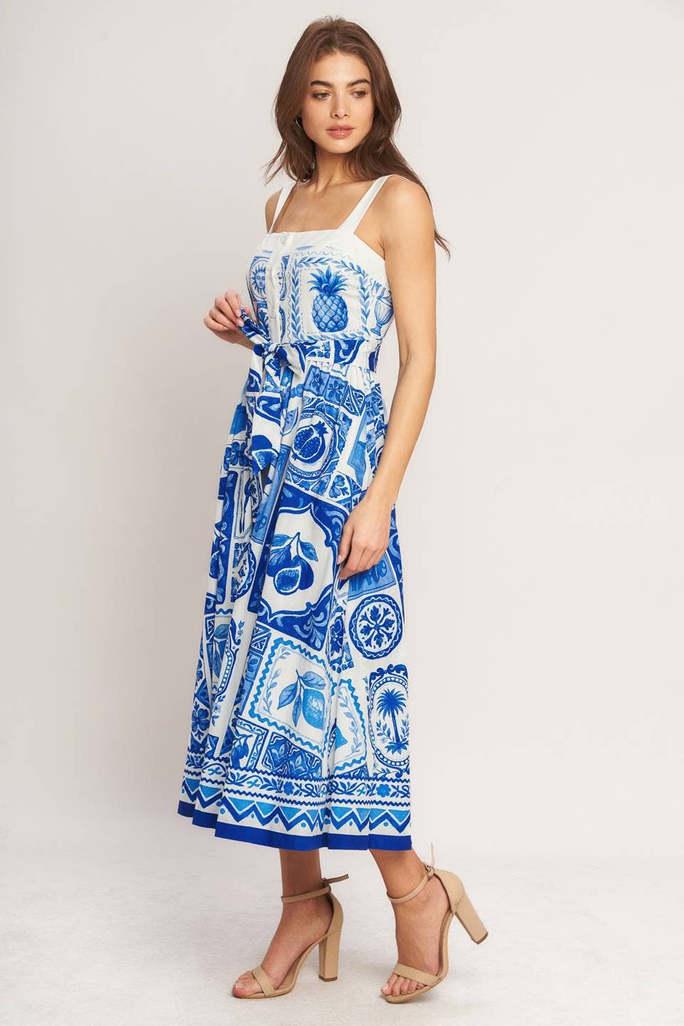 Flying Tomato Printed Woven Midi Dress ID23543