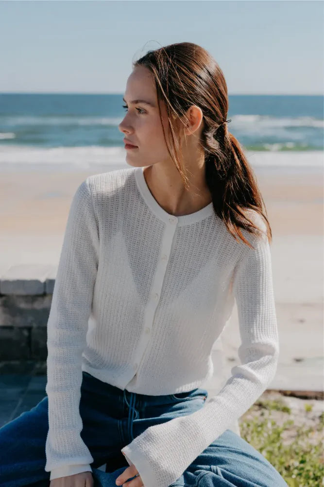 Perfect White Tee Ada Pointelle Cardigan