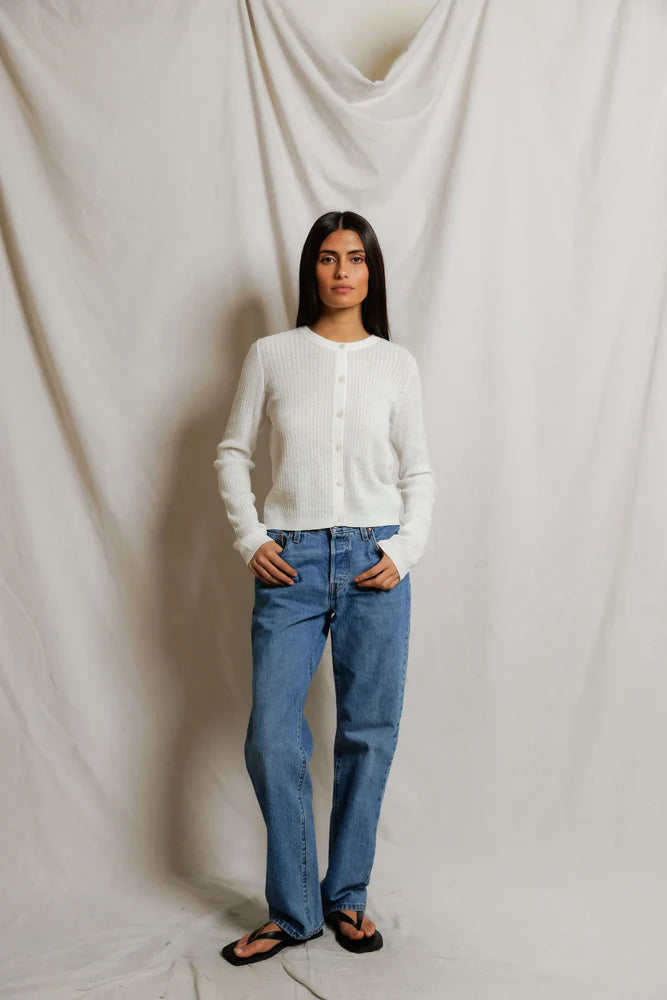 Perfect White Tee Ada Pointelle Cardigan