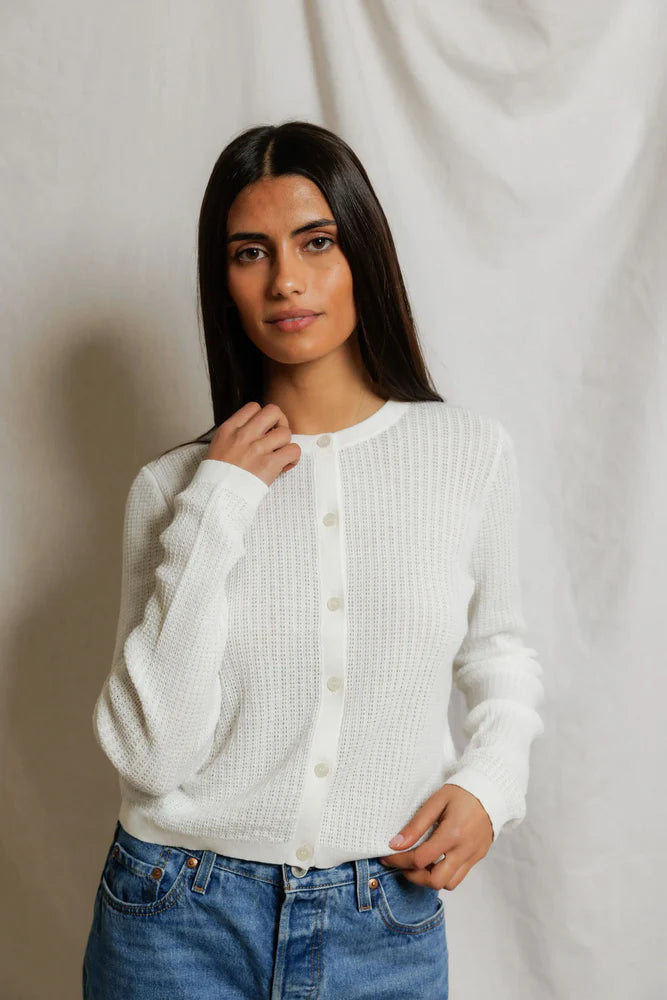 Perfect White Tee Ada Pointelle Cardigan