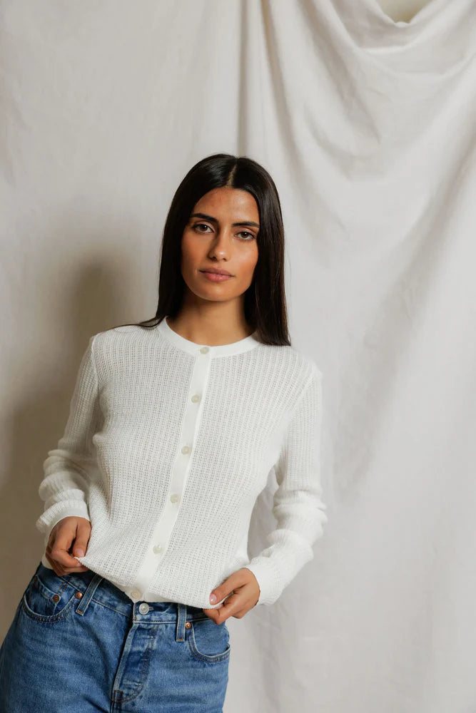 Perfect White Tee Ada Pointelle Cardigan
