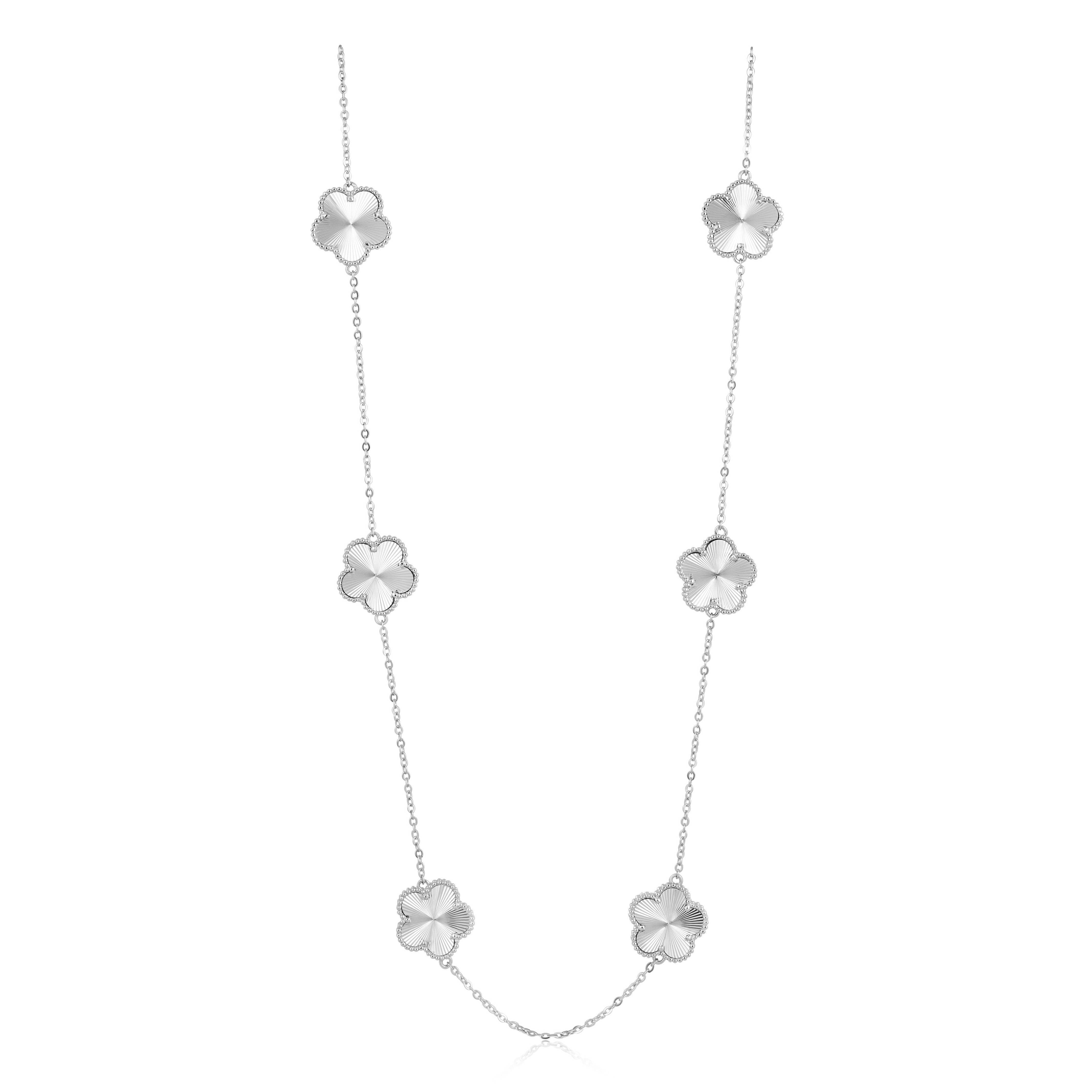 Sahira Adeline Clover Necklace in Silver