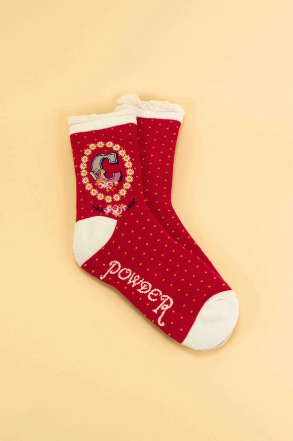 Powder Monogram Socks