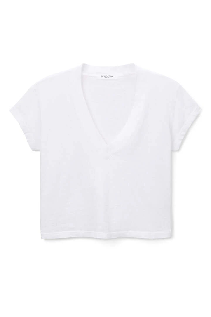 Perfect White Tee Alanis Recycled Cotton V Neck
