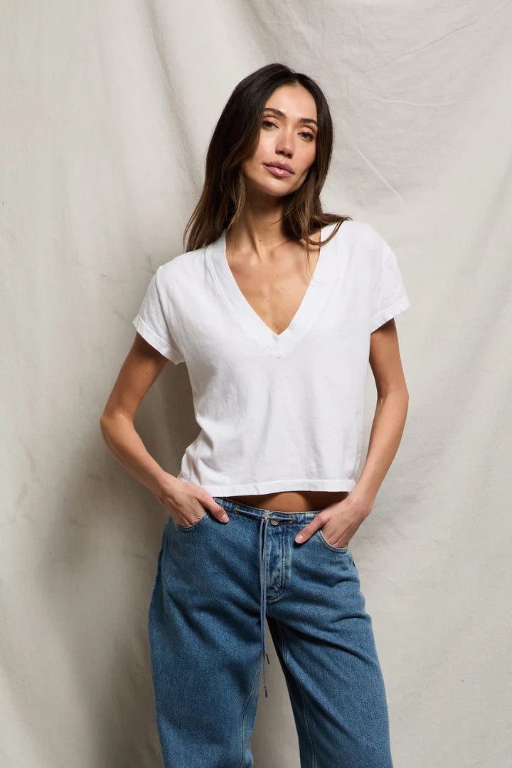 Perfect White Tee Alanis Recycled Cotton V Neck